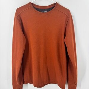 01 ALGO Mens Long Sleeve Thermal Performance Shirt Orange Size M‎ Quick Dry